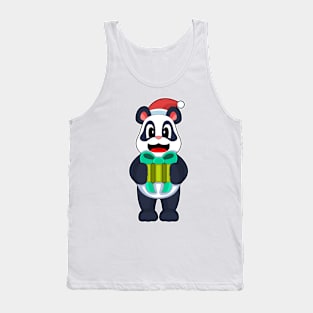 Panda Christmas Santa hat Tank Top